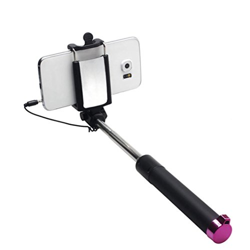DZT1968 Luxury Extendable Handheld Fold Self-portrait Stick Holder Monopod (Hot Pink) - Thumbnail 3