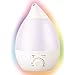 REMEDIES Ultrasonic Cool Mist Humidifier, Aroma Oil Diffuser, Premium Humidifying Unit, Whisper Quiet Operation, 2.8 Liters, 7 Color LED Night Light Function