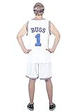 Space Jam Tune Squad Logo Bugs Bunny #1 White Basketball Jersey
