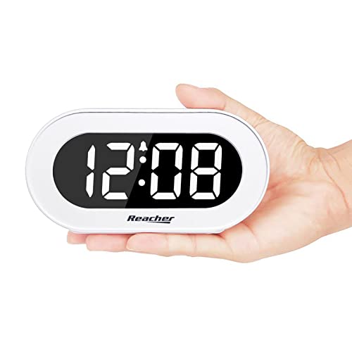 REACHER Small LED Digital Alarm Clock with Snooze, Simple to Operate