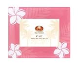 Plumeria Pink Glass Picture Frame 4" X 6"