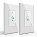 Joso Smart Light Switch, Wi-Fi Remote Timing Control with Smartphone in-Wall Light Switch Compatible with Amazon Alexa and Google Assistant,No Hub Required-2 Packs