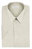 Van Heusen Short Sleeve Poplin Solid Dress Shirt - Stone