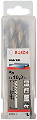 Bosch 5x PRO Stainless Steel HSS-Co Twist Drill Bit (for Steel Stainless steel, diameter 10,20 mm