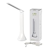 Gesentur Touch Lamps Desk Lamps Adjustable Brightness Reading/Studying/ Relaxing Light Rechargeable Clip on with USB Charging Cable - Long Life Battery-Three Modes,2W-White S