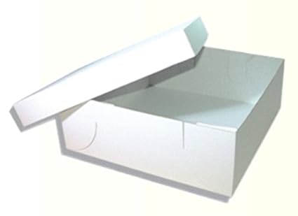 50 Tortenkartons mit Deckel 32x32x12 cm Kuchenschachtel 2teilig weiß unbedruckt * Kuchenkartons