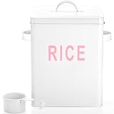 Youeon 10 Lbs Metal Rice Storage Container, Square