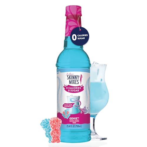 JORDAN’S SKINNY MIXES SUGAR FREE SYRUP, GENIE FLAVOR, FRUIT FLAVORED WATER ENHANCER, DRINK MIX FOR ICE TEA, LEMONADE & MORE, ZERO CALORIE FLAVORING, KETO FRIENDLY, 25.4 FL OZ, 1 PACK