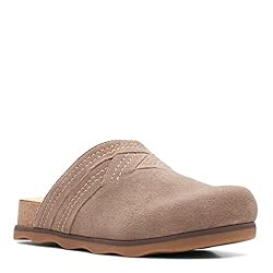 Clarks Women's Brynn Glide Clog, Pebble Suede, 9