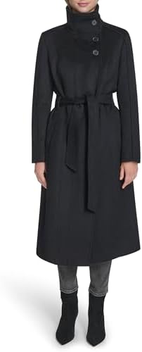Amazon.com: DUNST Women's Muffler Mac Coat, Melange Grey, L