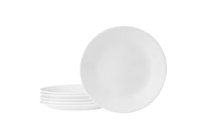 Corelle Vitrelle 6-Piece Salad Appetizer Plate Set, Triple Layer Glass and Chip Resistant, 6-3/4-Inch Lightweight Round Plate