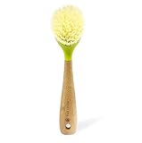 Full Circle Be Good Kitchen Dish Brush with Bamboo Handle, Single Brush, Green