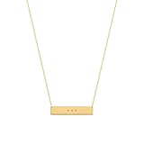 Chain Necklace for Women 14k Gold Bar Necklace by Benevolence LA, Two Sided, Aqua 