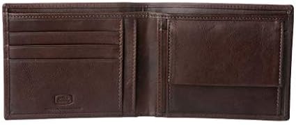 Antica Toscana Mens Wallet in Genuine Italian Leather with Coin Holder Purse / Card & Banknote Pockets - Antica Toscana ~ Miche