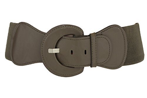 TFJ Women Fashion Belt Hip Elastic High Waist Band Size XS S M Dark Gray Taupe