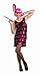 Woman's Jazzy Flapper Costume, Pink/Black, Medium/Large