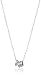 Amazon Collection Rhodium Plated Sterling Silver White Cubic Zirconia Three Rings Pendant Necklace, 18