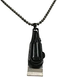 Barber Clipper Necklace 3 Styles Barbering Necklace Matte, Chrome Plated, Gold Plated (Black with Silver)