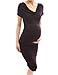 PattyBoutik Mama Cowl Neck Short Sleeve Maternity Dress