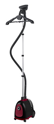Steam and Go - SAG-12 - Professional Garment Steamer, 1500W - 1.5L Big Water Tank - Includes Pant Press, Fabric Brush and Holding Clips - Great for Delicate and Thick Garments (Red)