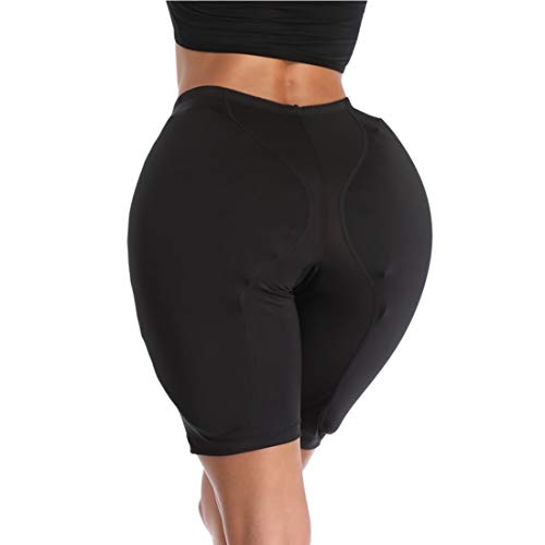 YUENA CARE Hip Butt Enhancer Shapewear Panty Sponge Padded Women Underwear for Crossdressing (Black Hip Pads Underwear, L)
