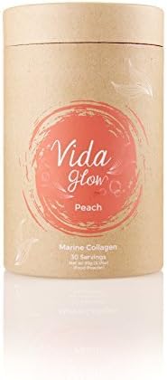 Vida Glow 100% Natural Marine Collagen Peach Flavor (30 x 3 gram servings) by Vida Glow