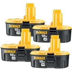 DEWALT DC9096 XRP 18-Volt 2.4 Amp Hour NiCad Pod Style Battery 4 - PACK