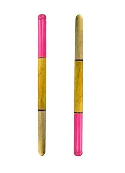 Tuski Creation's Two Color Sankheda Wooden Dandiya Stick for Navratri Garba Pack of 1 Pair Dandia Stick (Color May Very)