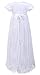 Baby Girls Newborn Christening Embroidered Gown Dress Outfit with Headband,0-12M