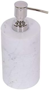 MANGALMURTI HANDICRAFTS Marble Soap/Lotion Dispenser (3 in x 3 in x 5 in, White, Pack of 1)
