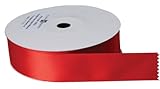 Jillson Roberts Bulk 1-Inch Double Faced Satin Ribbon Available in 20 Colors, Red, 100 Yard Spool (BFR1009)