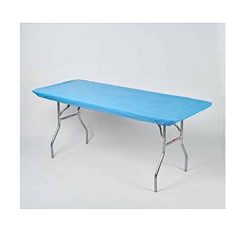 Kwik Covers 30" x 72" Light Blue Fitted Table Cover - single