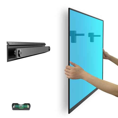 Aetubree No Drill TV Wall Mount, TV Brackets for 22-55 inch Flat Screen TVs Ultra Slim TV Wall Bracket Universal Hold Up to 45KG, Max VESA 400x400mm, +5° Tilt, Easy Install (Black)