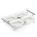 Serving Tray for Parties - 4 Small Tray Serving Platter - White Ceramic Compartment Bowls for Food, Parties, Snacks, Condiments, Appetizers - Four Removable 4 x 4.75 inch Trays