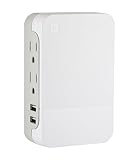GE Pro 2-Outlet + 2 USB Side-Access Surge Protector, White, 2.4A/12W, 1060 Joules, White, 37090