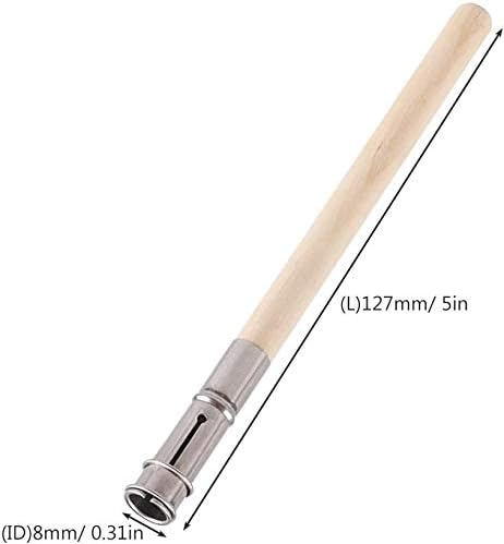 Kuesn 6 Pieces Wooden Pencil Extenders Art Pencil Lengthener Crayon Extension with Aluminum Handle for Artist Pens Prism Pens Sketch Pencil School Office Art - Image 3