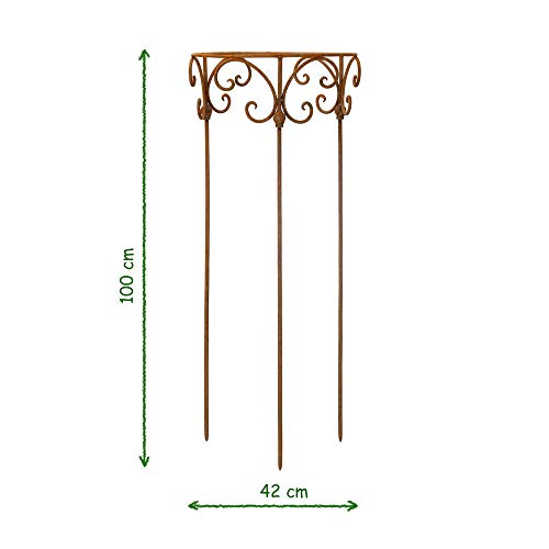 Staudenhalter Strauchhalter Staudenbinder rund 40cm Durchmesser Rankhilfe Metall Eisen Rost Deko – Bild 3