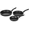 Amazon Basics 3-delige set van koekenpannen met anti-aanbaklaag – 20 cm, 25 cm en 30 cm
