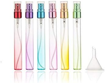 10ml Refillable Glass Spray Bottle, Portable Perfume Atomizer,6 Colors, Transparent.（12pcs）