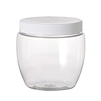 12 Pack of Plastic Jars - 8 oz Pet Venetian Style - 70mm Neck Size - Lot of 12