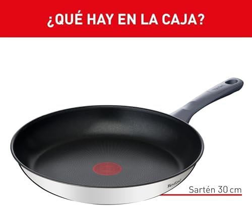 Tefal daily cook - frigideira baixa com revestimento forte, durável e seguro, thermo-signal, cabo ergonômico anti-queimadura, adequada para todos os tipos de fogões, pfoa, sem chumbo e cádmio, frigideira 30 cm