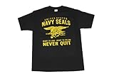 Navy Seals Never Quit Graphic T-Shirt-Black-Xl