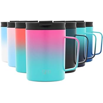 Simple Modern 12oz Scout Coffee Mug Tumbler - Travel Cup for Men & Women Vacuum Insulated Camping Tea Flask with Lid 18/8 Stainless Steel Hydro Ombre: Sorbet