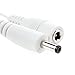 EShine Extension Cable - Male to Female, 3.5mm x 1.35mm, for LED Under Cabinet Lighting with Wire Clips (6.5ft, White)