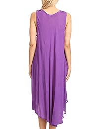 Sakkas Valentina Vestido de verano casual, con capucha, con estampado tropical