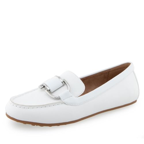 Aerosoles Women's Denver Loafer White PU 8.5M