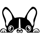 Boston Terrier Peeking Sticker Vinyl Car Decoration Window Wall Sticker Laptop Decal Peep Animal Decorative Stickers (Black)