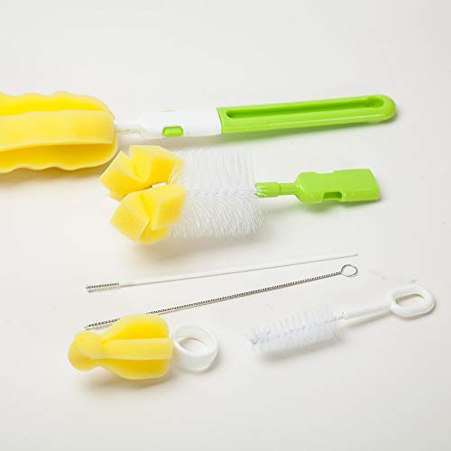 2 Pack 6-in-1 Bottle Brush Cleaner Kit, Cleaning Brush Set for Cups Sports Bottle Baby Bottle Nipple Straws and more - Thumbnail 3