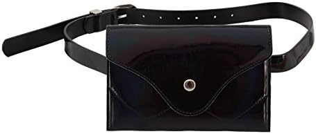 Hermora Fashion Women Hologram PU Leather Waist Pack Letter Purse Coin Wallet Fanny Pack(Black)