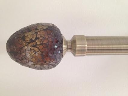 250cm Wide Trade Eyelet Curtain Pole Antique Brass With Alexia